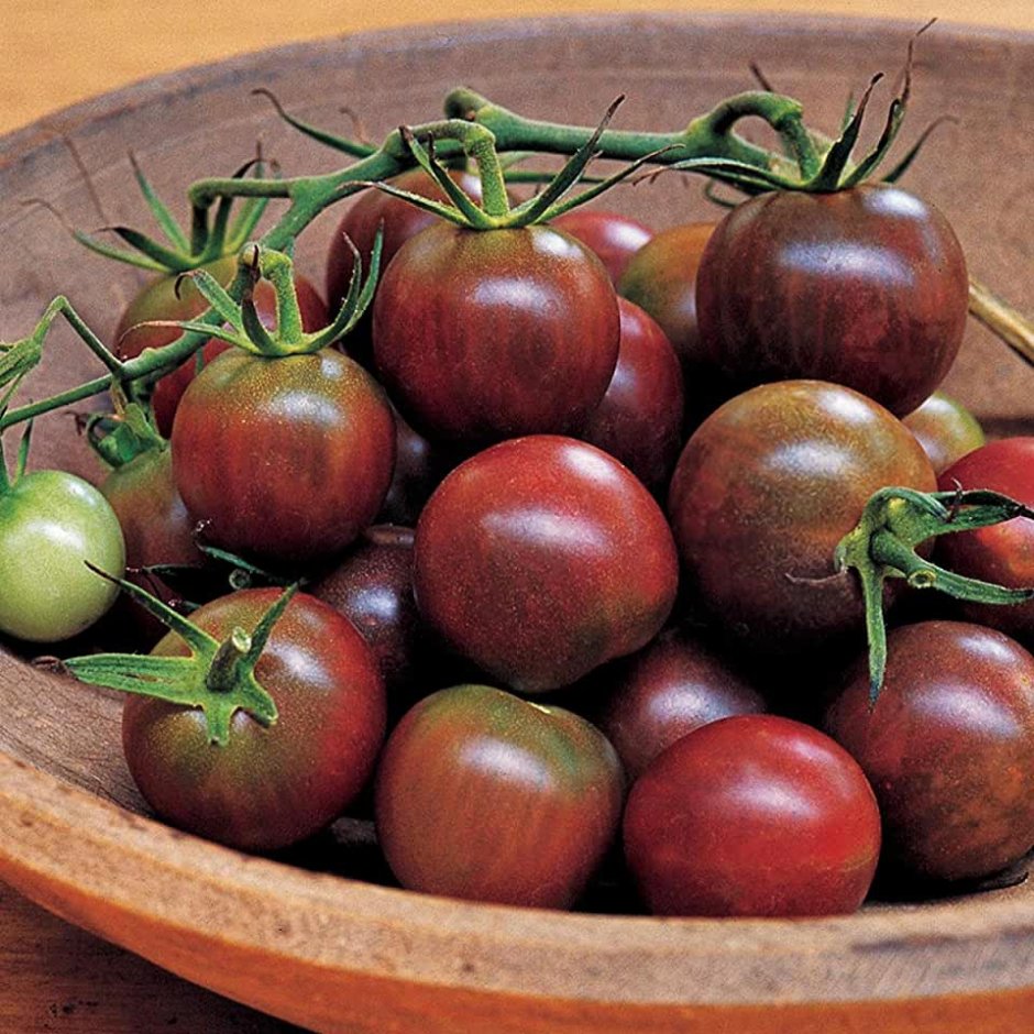 Сиреневые помидоры сорта черри
